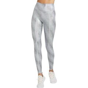 Peloton Leggings Women's Size Medium Silver White Show Up Digital Foil High Rise